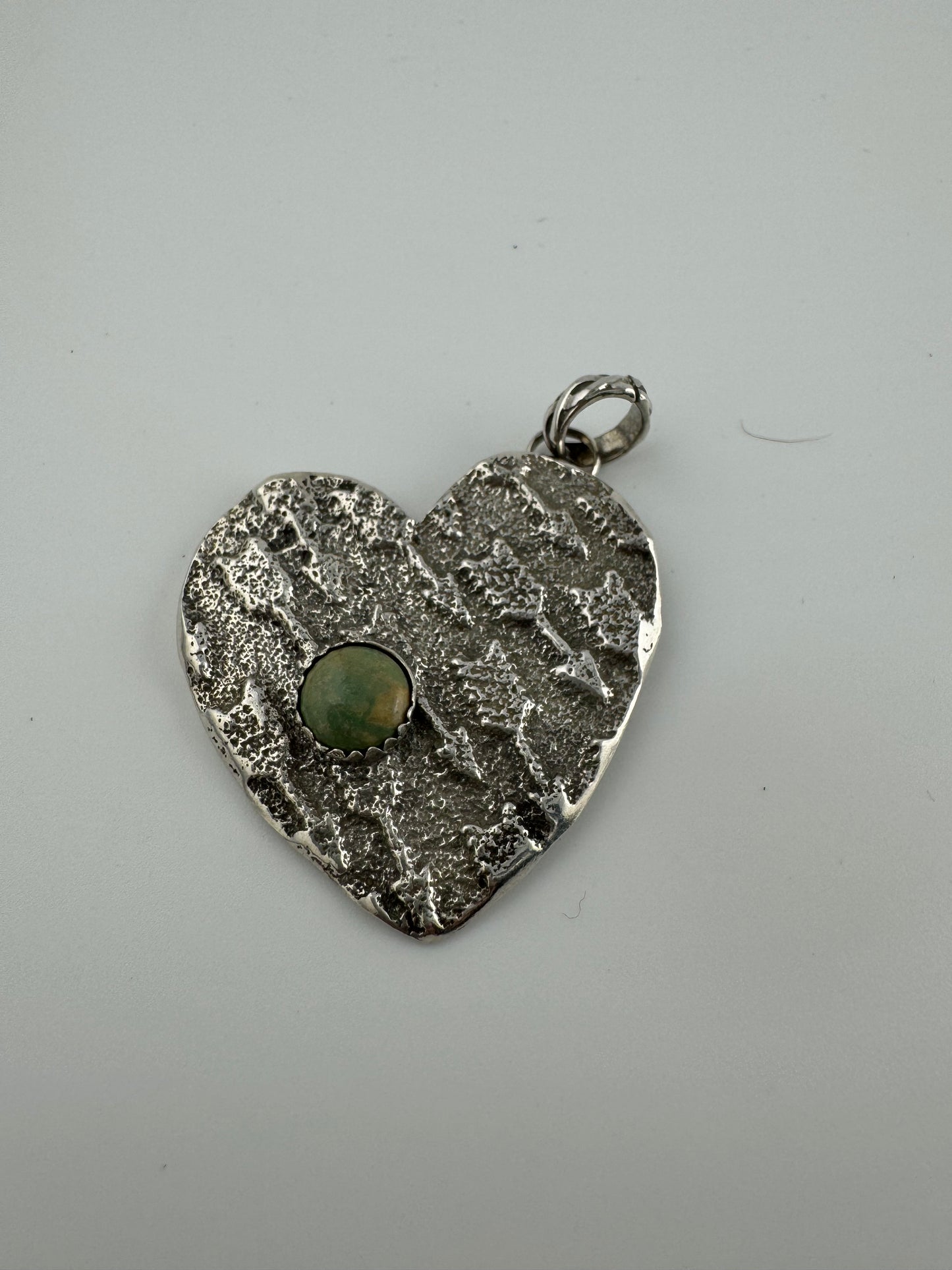 Silver heart with Turquoise