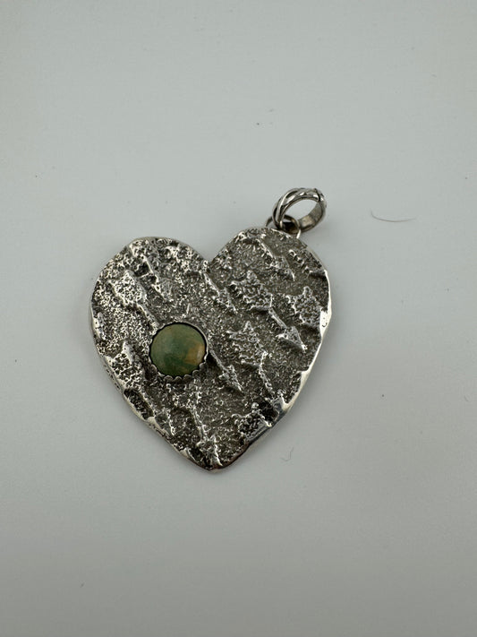 Corazón de plata con turquesa