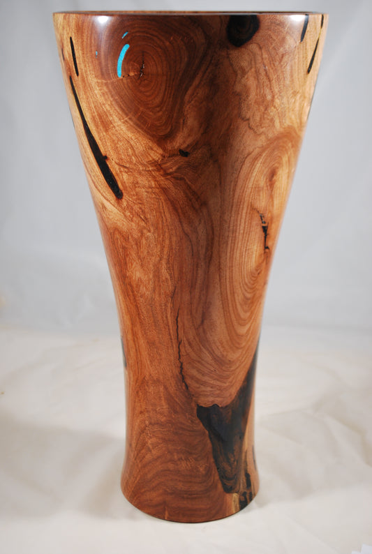 Vase - Mesquite with black and turquoise inlays