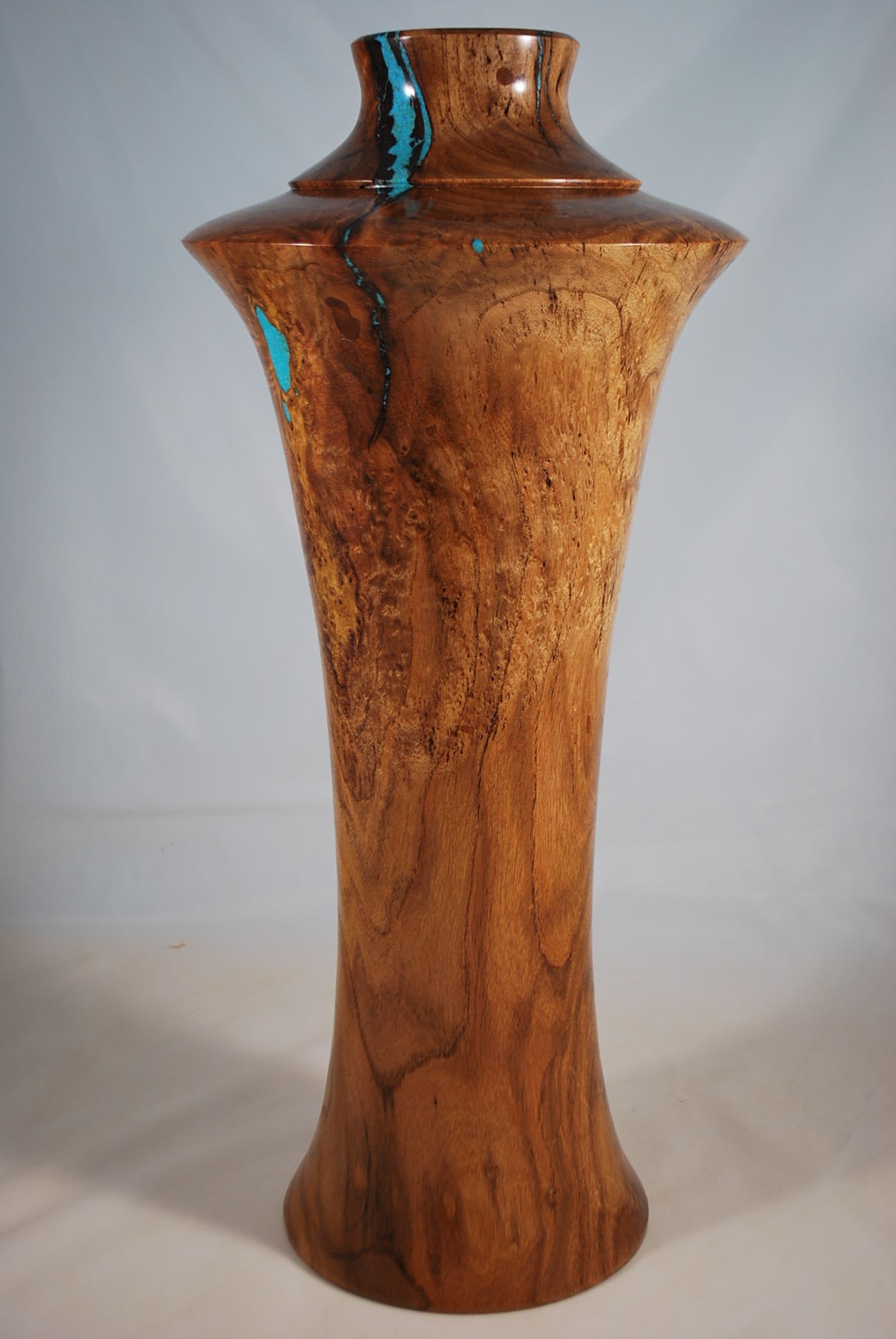 Vase - Mesquite with Turquoise Inlays