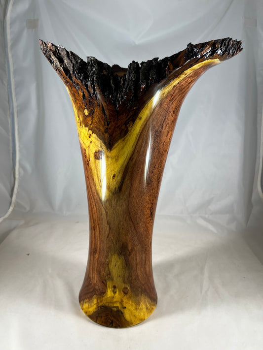 Natural Edged Mesquite Vase