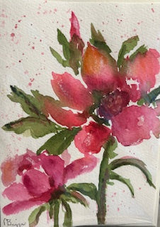 Tarjeta original de flor roja