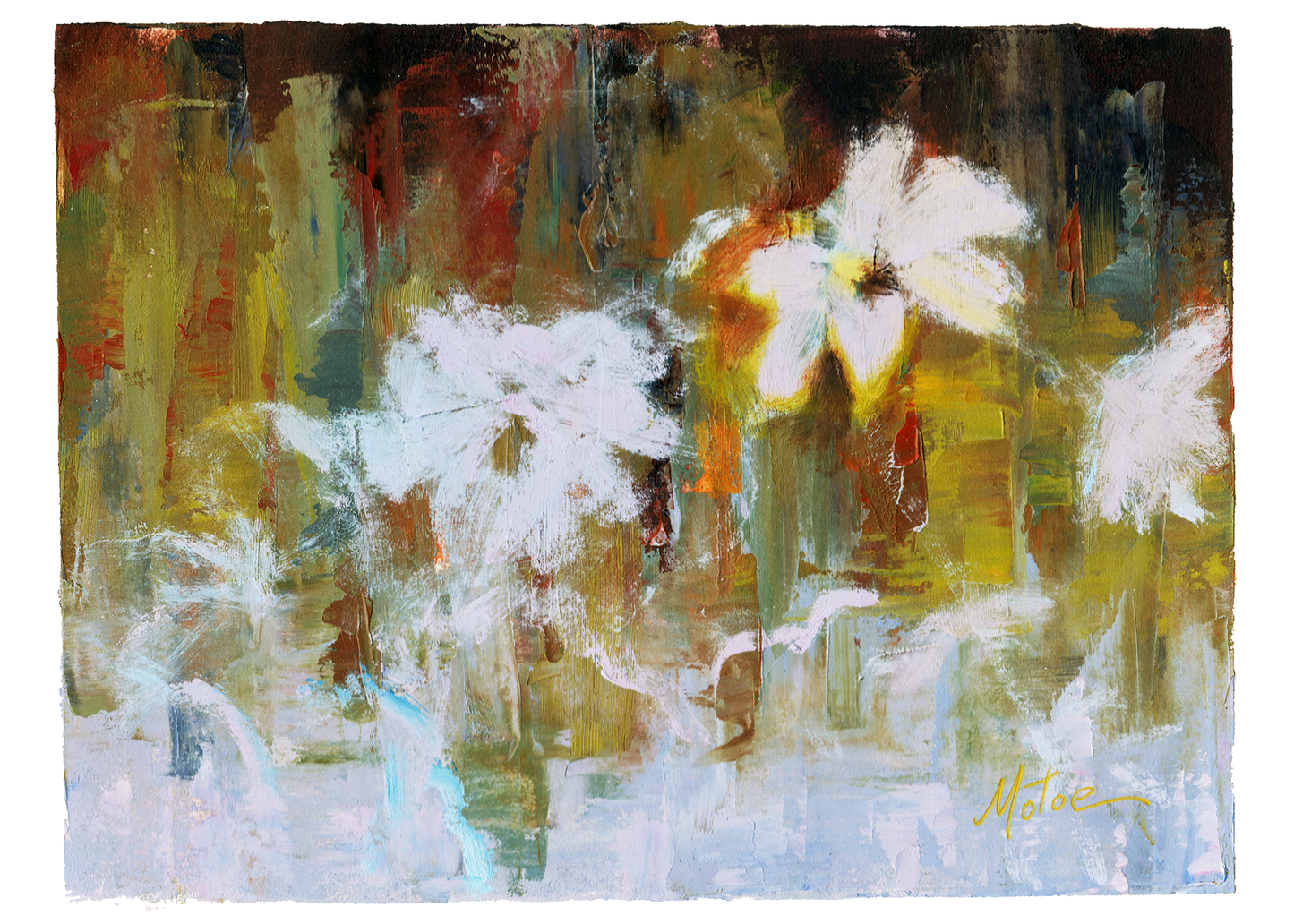 Snow White Flowers Greeting Cards