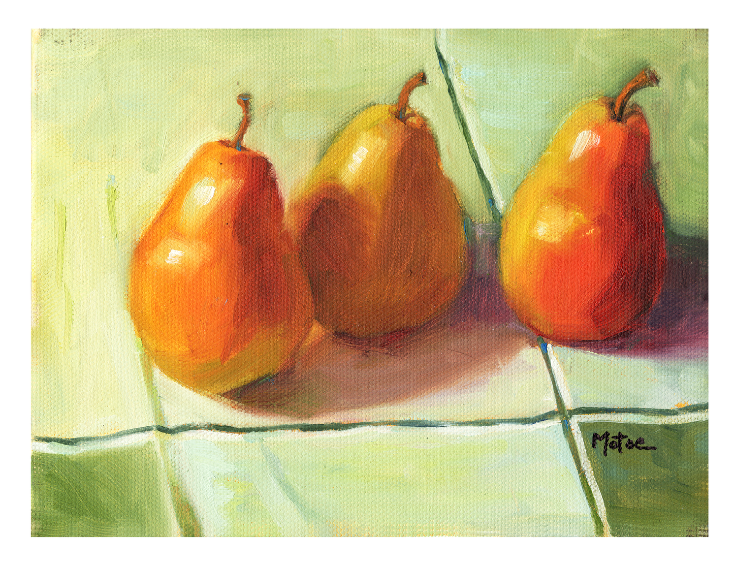 Three Pears Greeting Cards