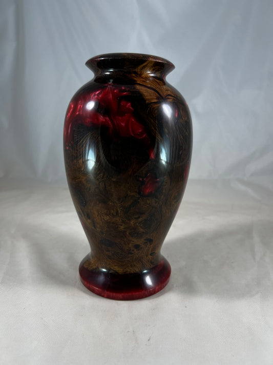 Vase - Live Oak Burl with red resin