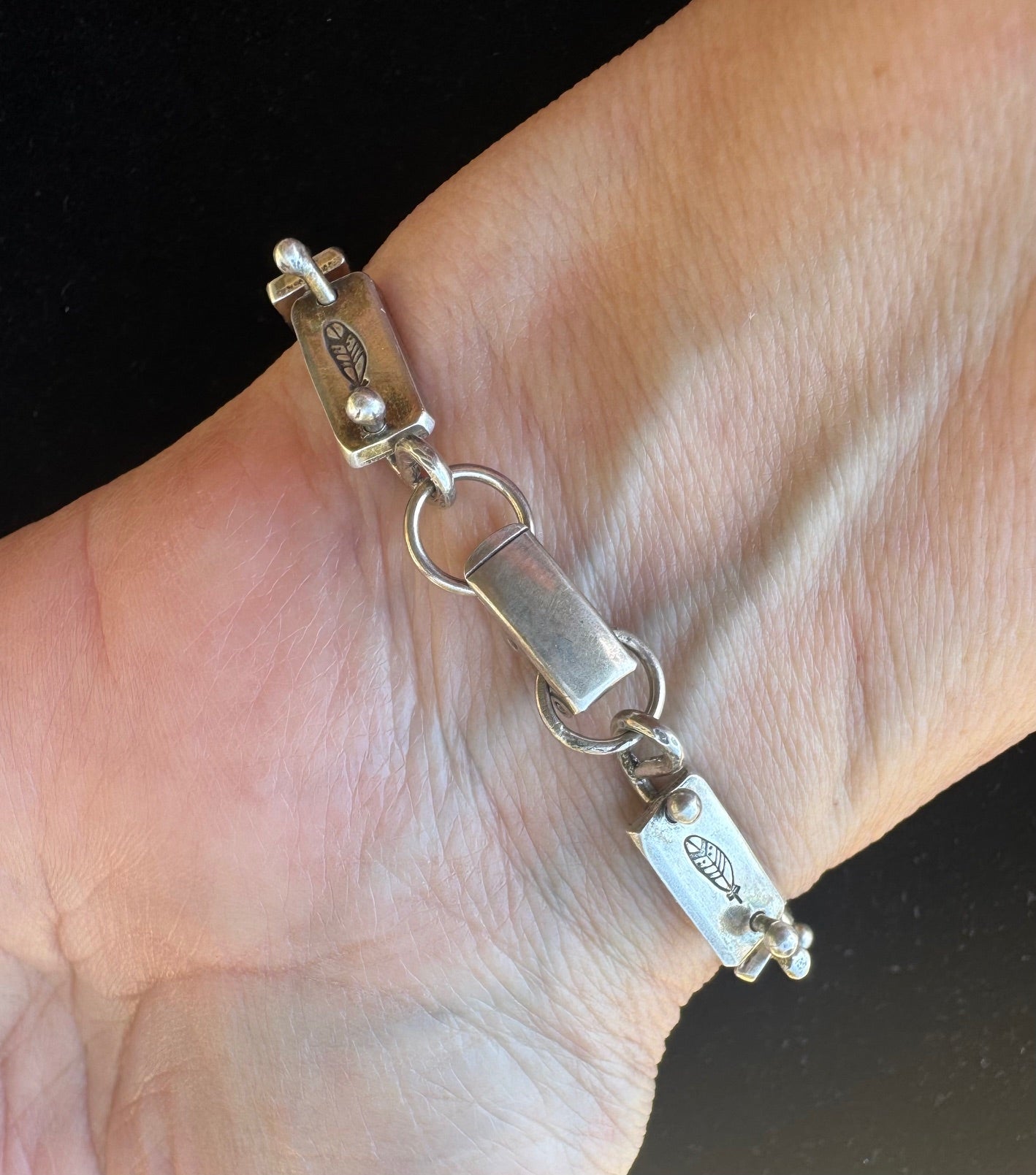 Feather link bracelet