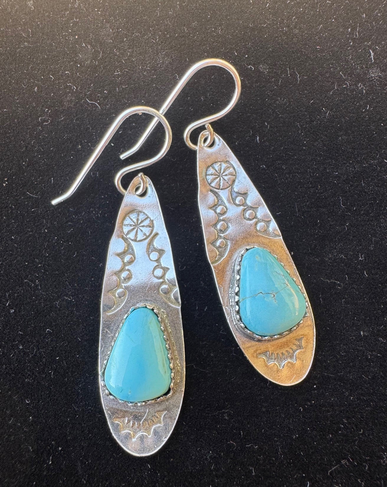 Tear drop turquoise earrings