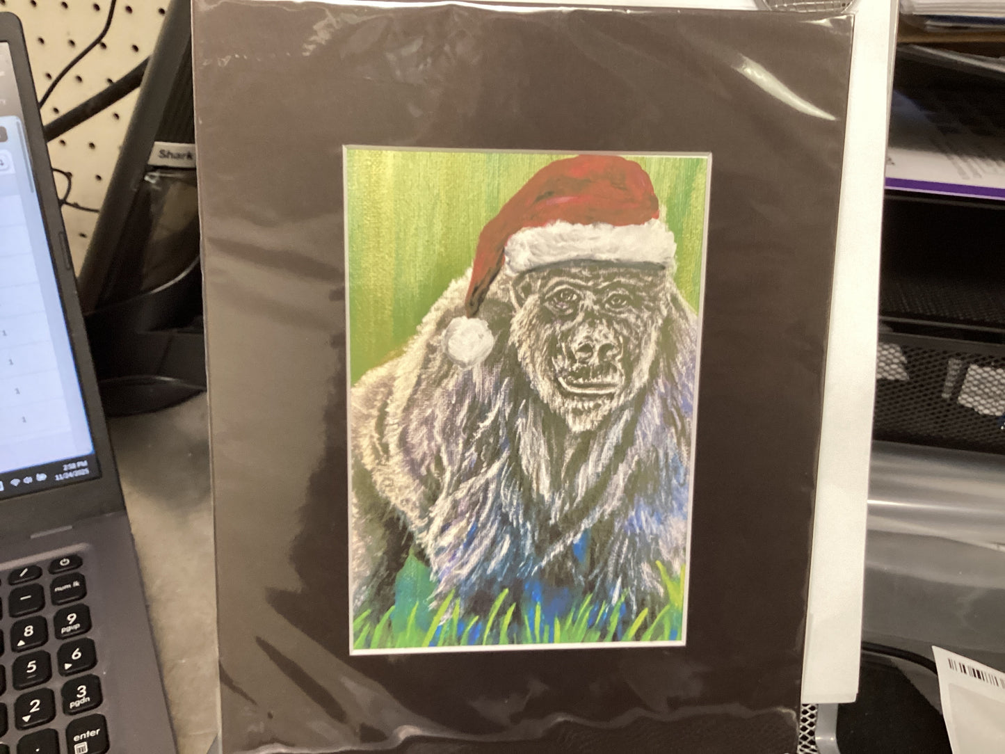Santa Gorilla Matted Print N23
