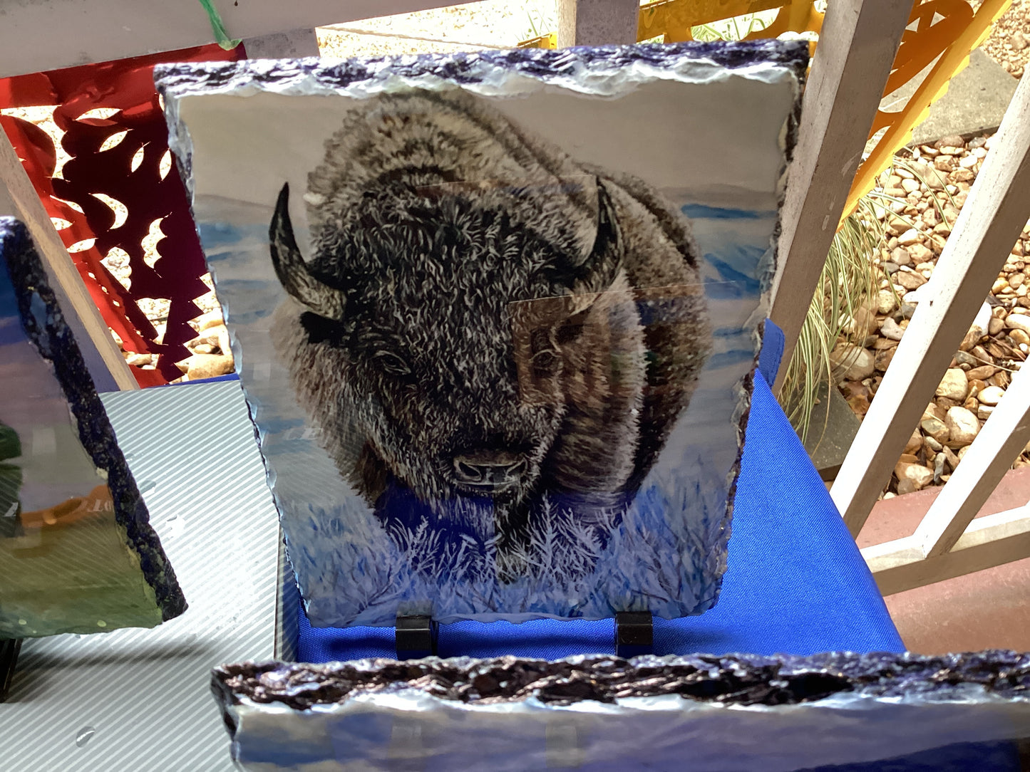 Bison in Snow Slate A19