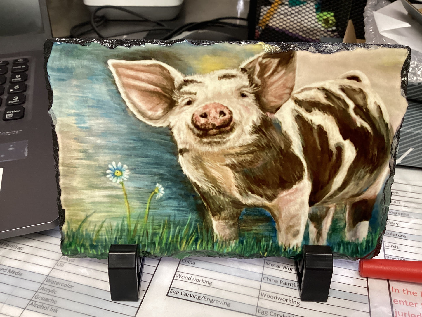 Miss Piggy with Daisy 5/13 Slate