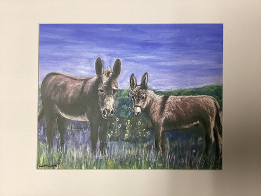 Estampado de burra madre y bebé