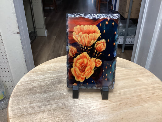 Yellow cactus slate Acrylic