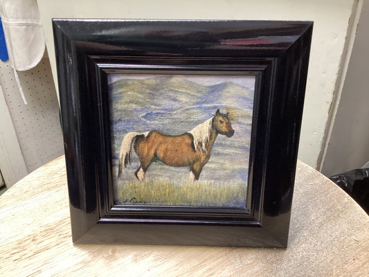 Wild Mustang Embellished Canvas Print framed