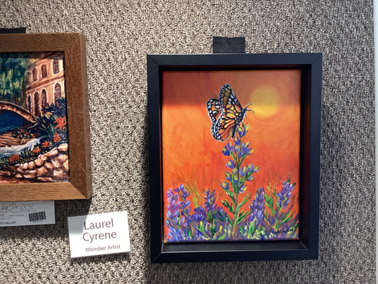Monarch Butterfly with Bluebonnets Original painting