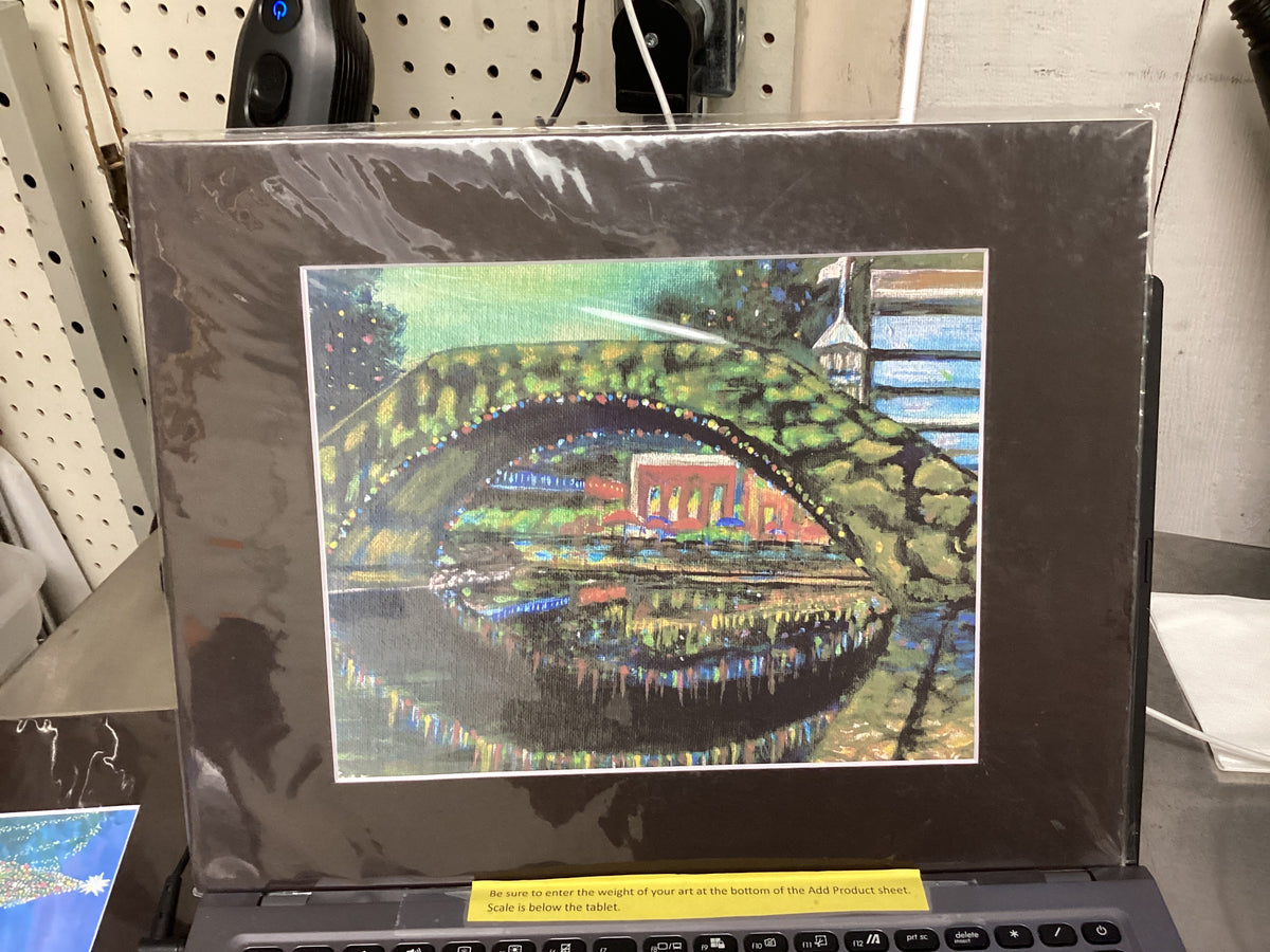 Riverwalk bridge Matted Print 10/5
