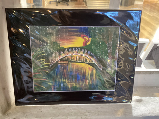 Riverwalk Christmas matted print