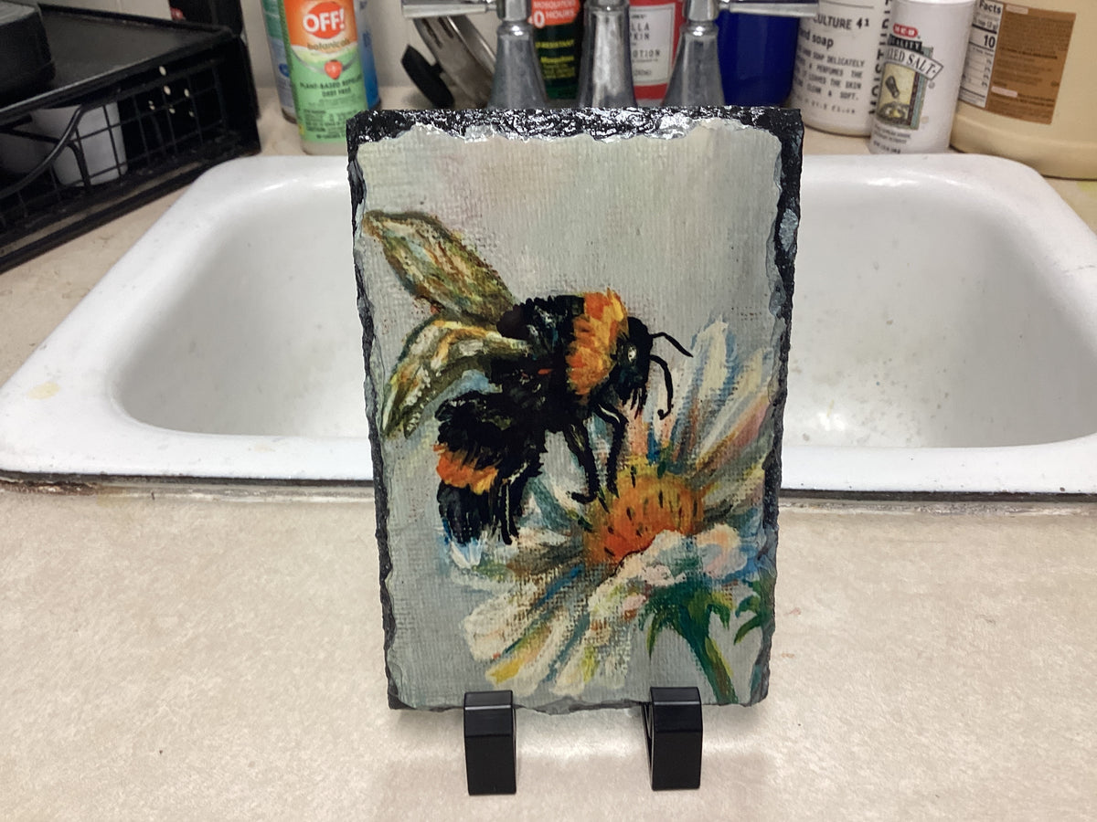 Bee and Flower Slate 10/7