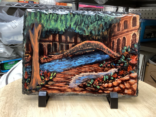 Riverwalk Day Acrylic Embellished Slate
