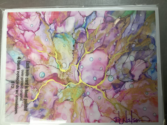 Tarjetas de notas con tinta de alcohol en tonos pastel (juego de 4)