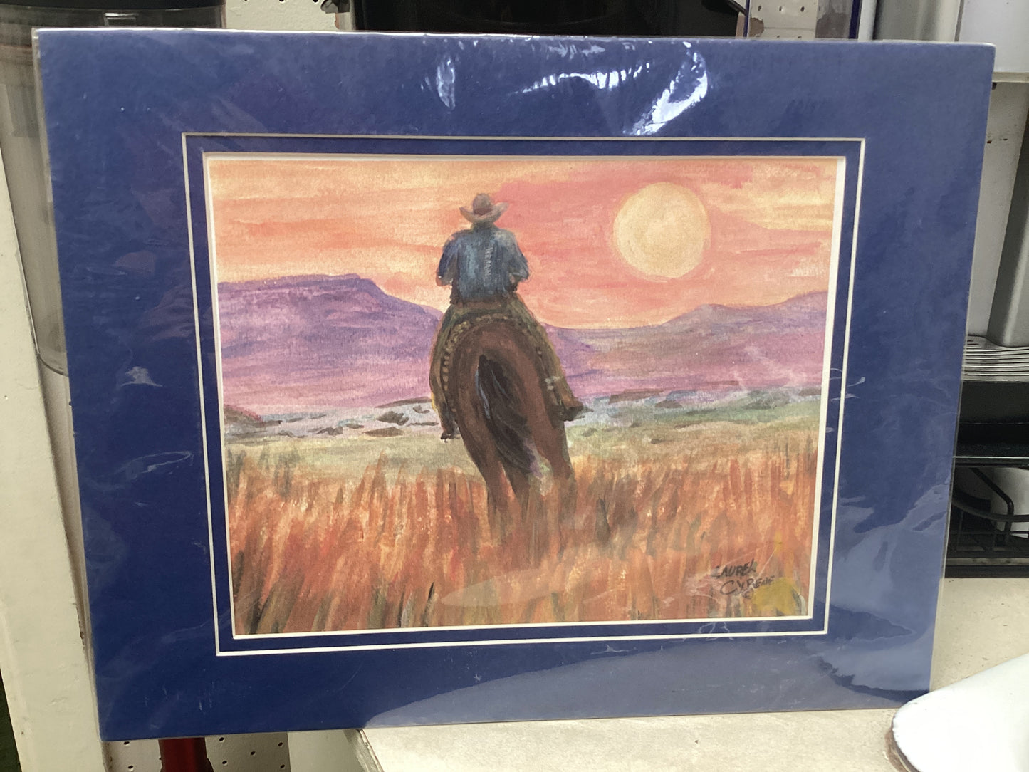 Riding Out West Matted Print