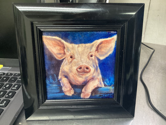 Pink Piggy Embellished Print