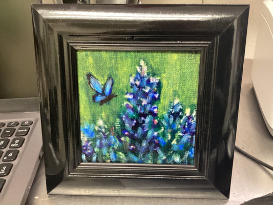 Bluebonnets and butterfly Embellished Print