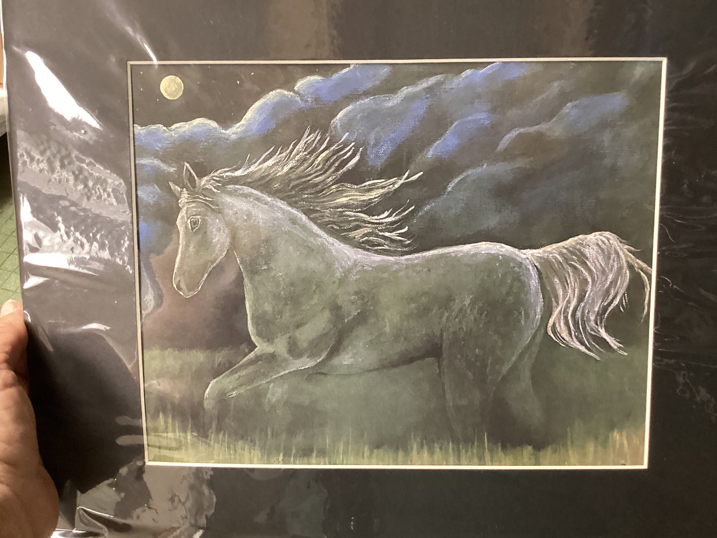 Running Horse at moonlight Print