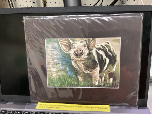 Miss Piggy with Daisy Matted Print