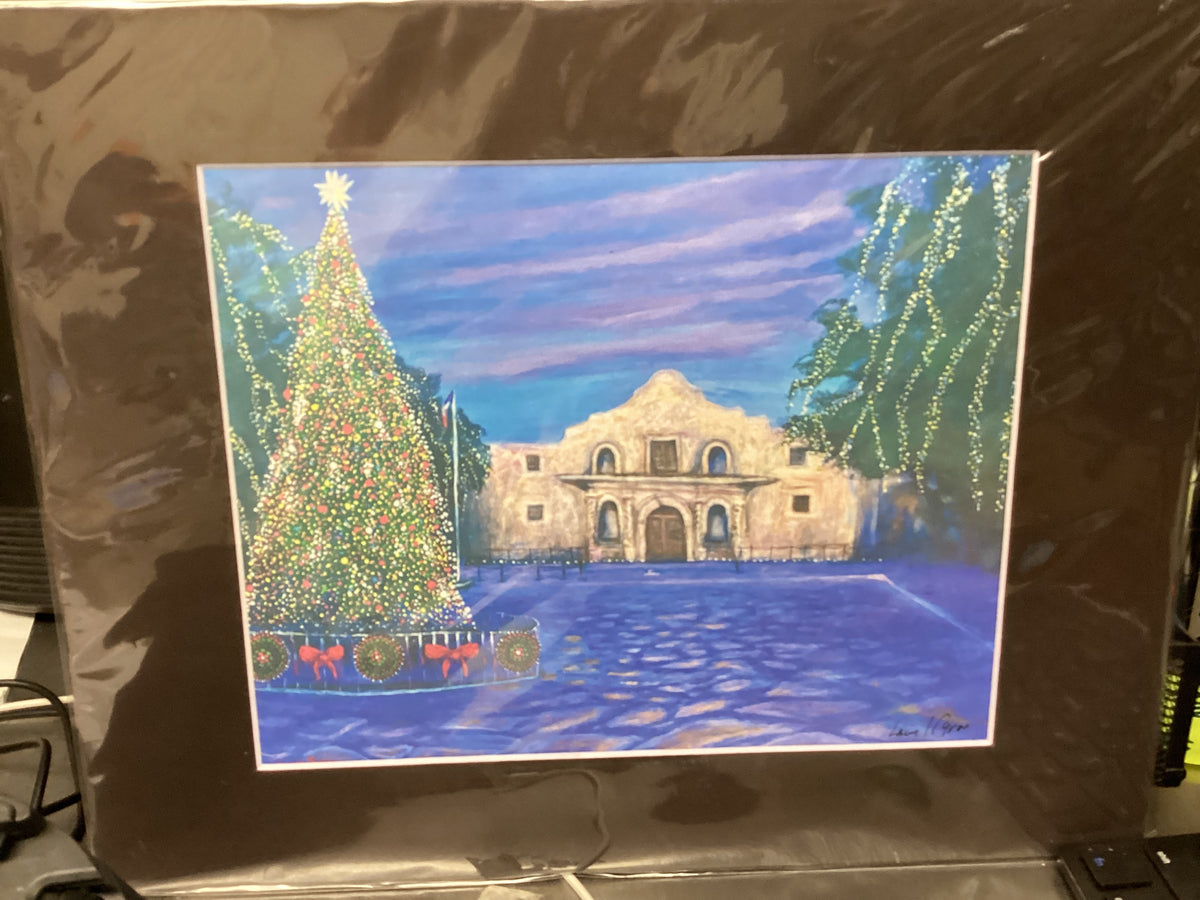 Alamo Christmas matted print 10/5