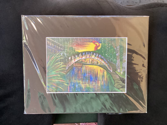 Riverwalk Christmas Matted print 8”x10”