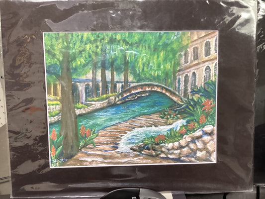 River Walk Day Matted Print