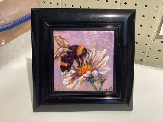 Bumblebee Embellished Canvas Print framed