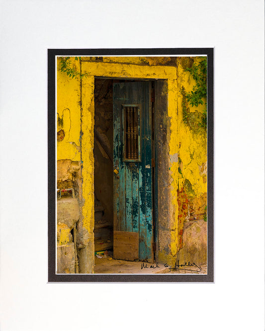 Lisbon Yellow & Turquoise Door 8x10